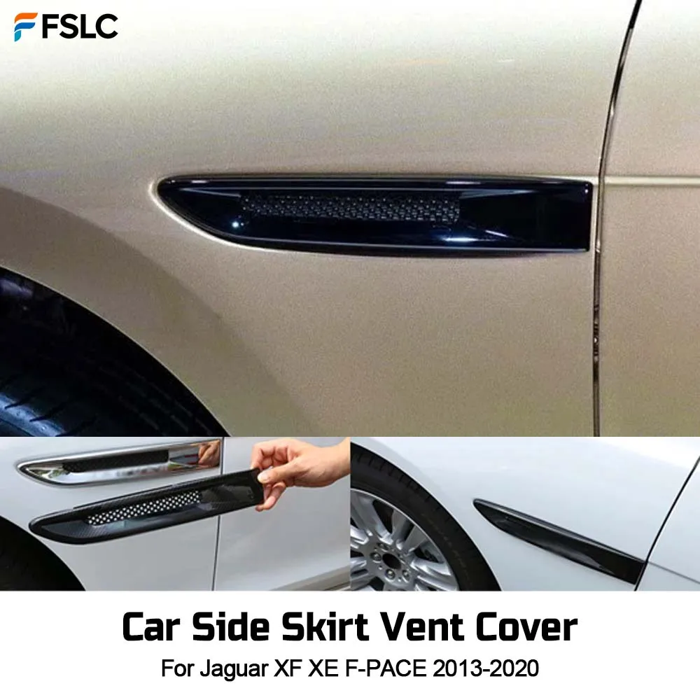 

⭐Genuine⭐ Car Decoration Mute Black Carbon Fiber Car Side Skirt Vent Cover For Jaguar XF XE F-PACE 2013-2020 Cars Accessories