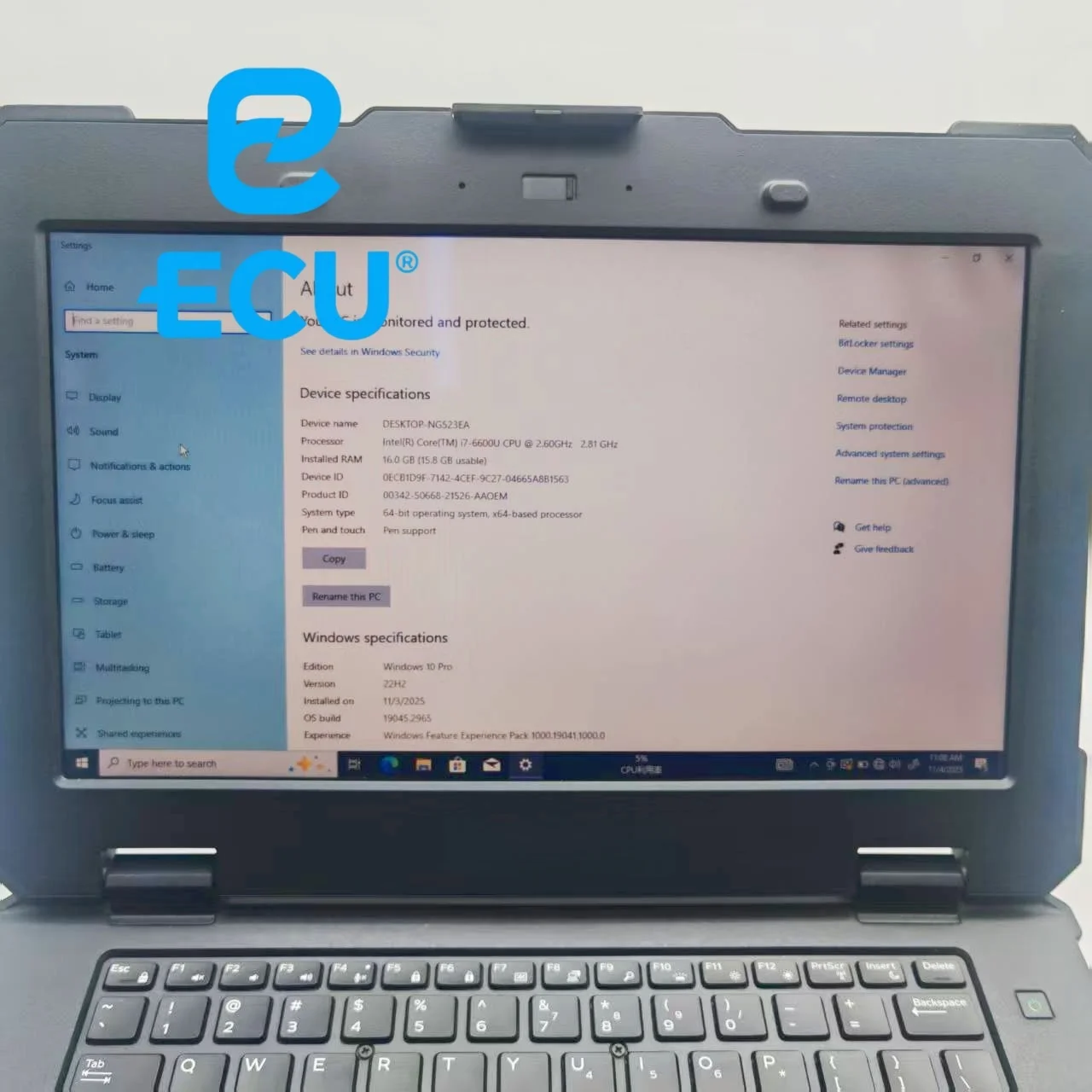 Suitable for I7 32G De-ll Latitude 7414 Rugged Extreme I7 6600 16G Automotive Truck Maintenance Diagnostic Computer Touch Screen - view 3