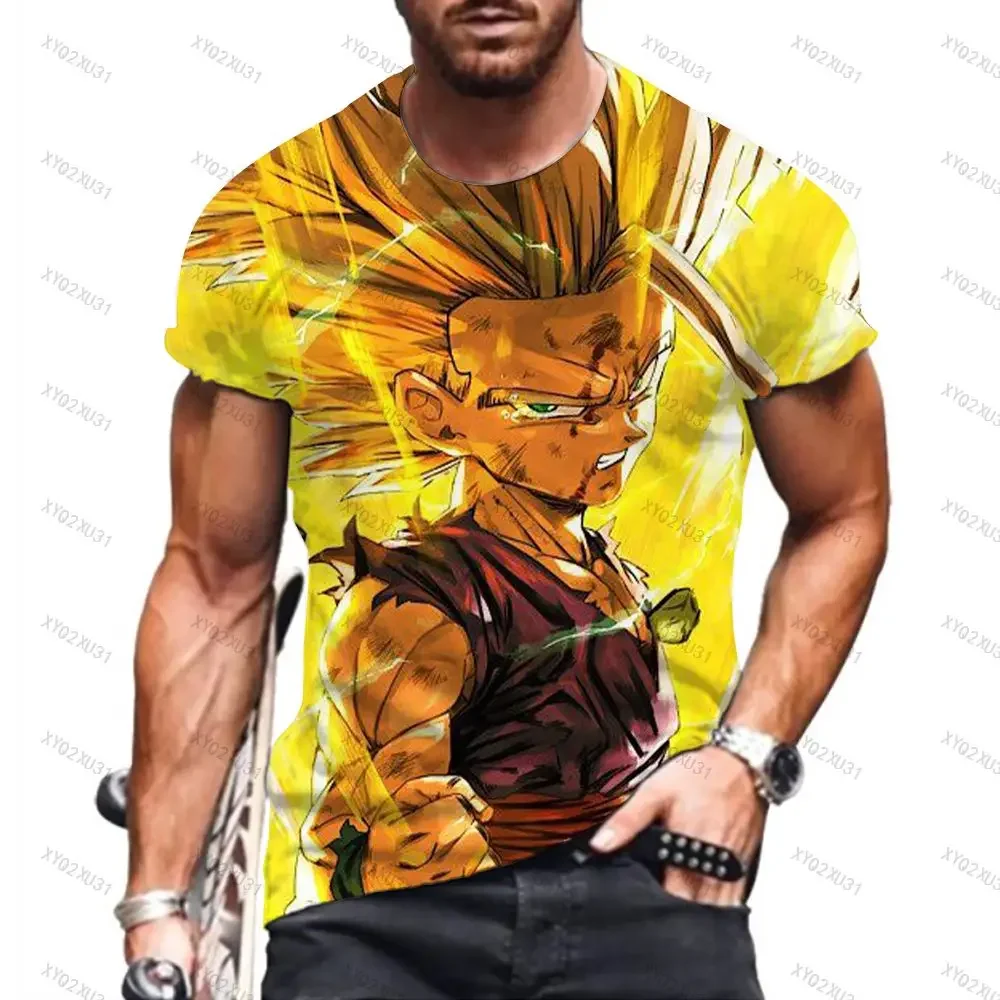 Dragon Ball Z Vegeta Men's T-Shirt Goku 2023 Short Sleeve Fashion Summer O Neck Streetwear Children's Anime New High Street New