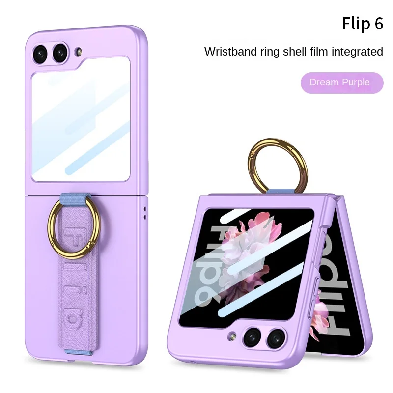 حافظة هاتف بحزام معصم رفيع لهاتف سامسونج جالاكسي Z Flip 6 5 Flip6 Flip5 5G غطاء جلدي مقاوم للصدمات #5