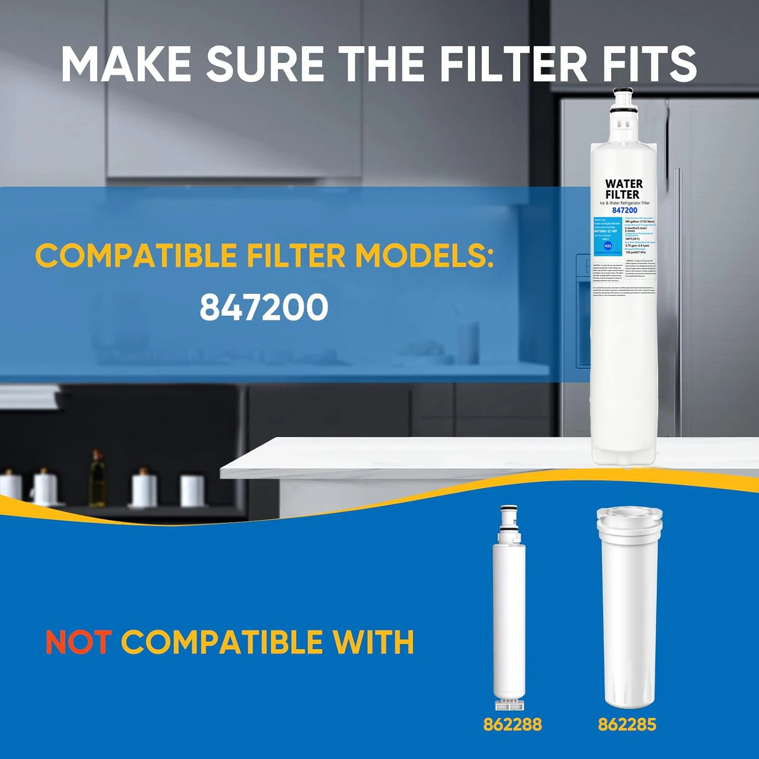847200 Refrigerator Water Filter Replacement for Fisher & Paykel 847200, Fisher & Paykel Refrigerator Model Number Beginning