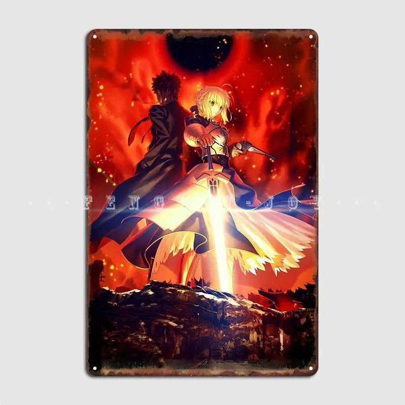 Fate Stay Night Metal Plaque Poster Cinema Garage Club Bar Customize Poster Tin Sign Poster