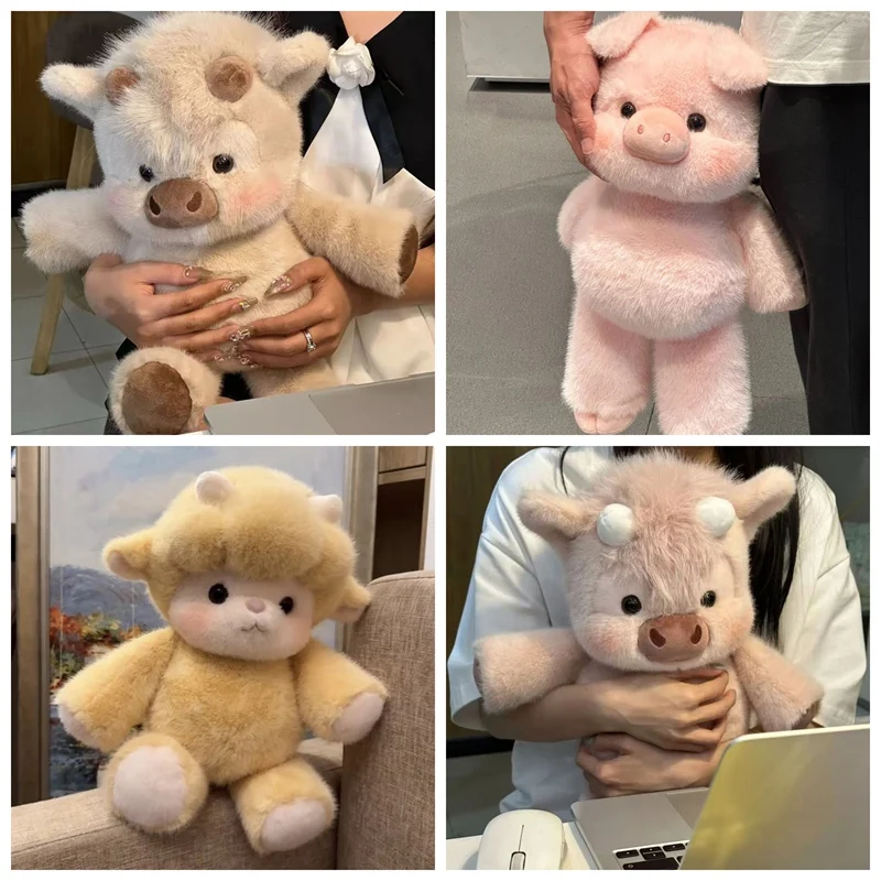 

Мягкая игрушка Kawaii Run: пушистые розовые поросенок, овечка, шотландская корова – идеальный подарок на день рождения или Рождество для детей, девочек и любителей животных