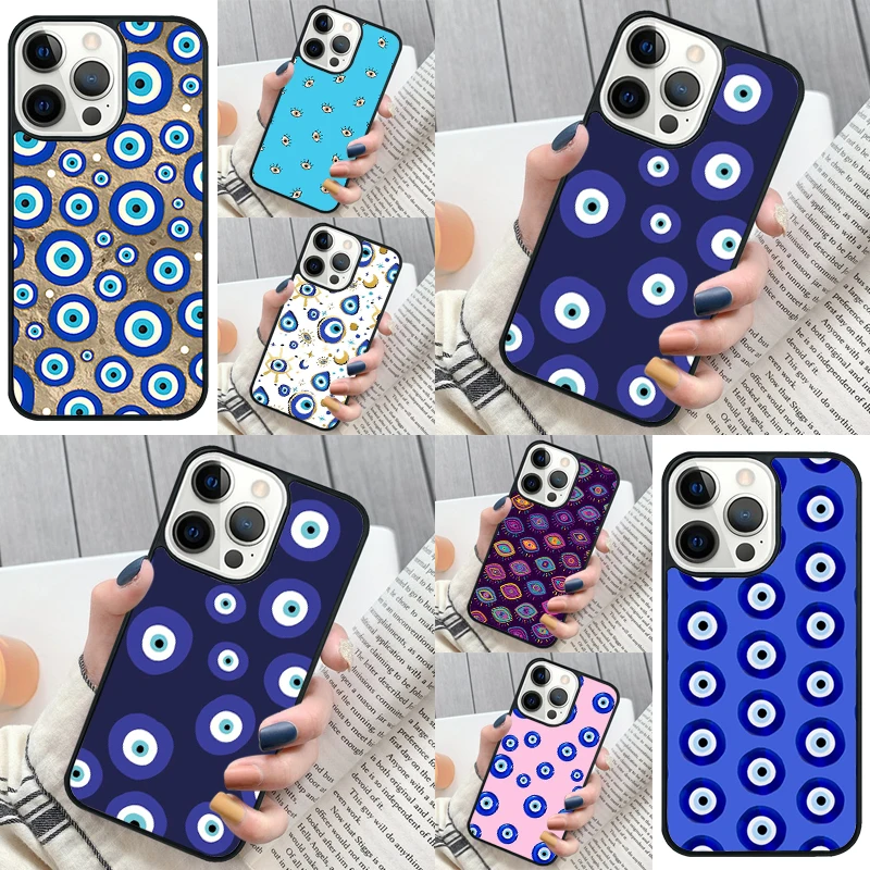 Nazar Boncugu Evil Eye Phone Case Cover for iPhone 16 12 mini 11 13 14 15 Pro Max SE 2020 for Apple 7 8 Plus Coque