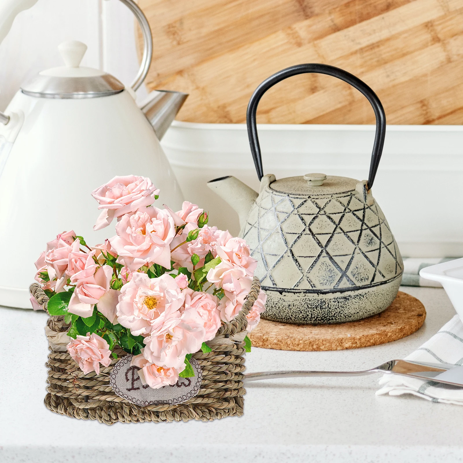 

2Pcs Woven Basket for Indoor Plants Stylish Planter Basket Sundries Holder Ideal for Balcony Hotel Decor Plant Baskets Indoor