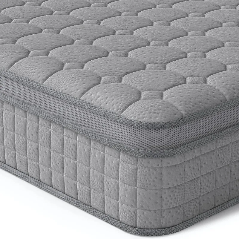 Vesgantti 12 Inch Multilayer Hybrid Queen Mattress - Multiple Sizes & Styles Available, Ergonomic Design with Memory Foam