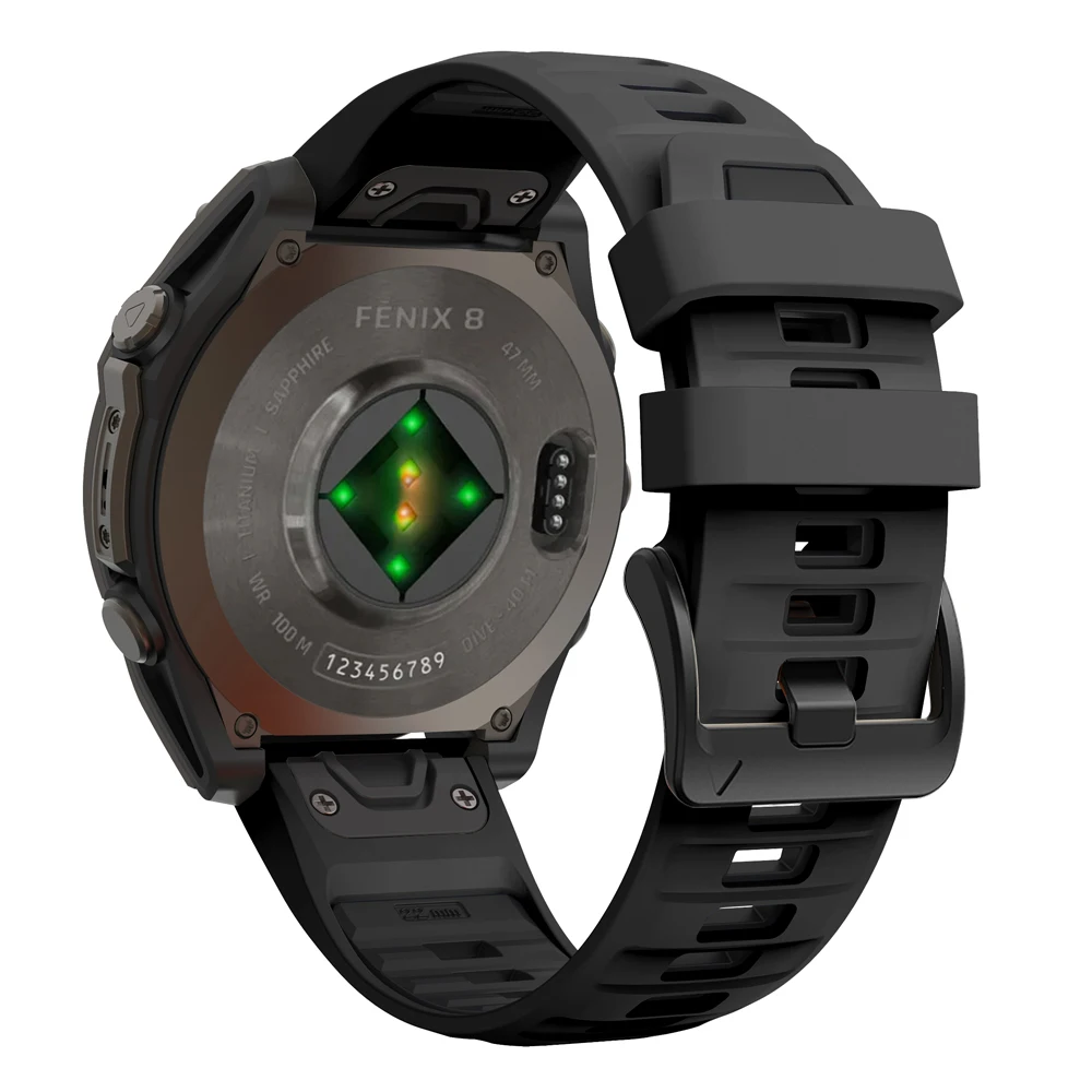 1:1 Fenix8 Uhrenarmband für Garmin Fenix 8 Pro 47 mm 51 mm E 7 7X 6 6X 5 5X/Epix Pro/Enduro 3/970 QuickFit 22 mm 26 mm Silikonarmband
