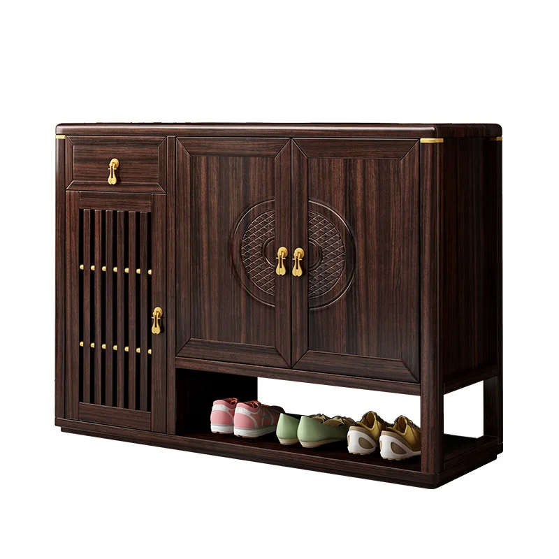 Asian Style Shoe Cabinet Wood Large Household Space Saving Shoe Cabinet Drawers Corridor Unit Schuhschrank Furniture For Home