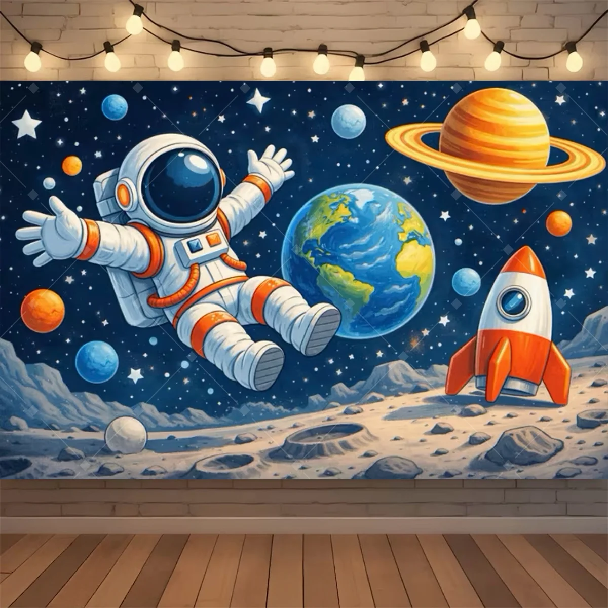 Astronaut Outer Space Party  Background Solar System Planet Rocket Design Boy 1st Birthday  Party Decorations Backdrop Gift