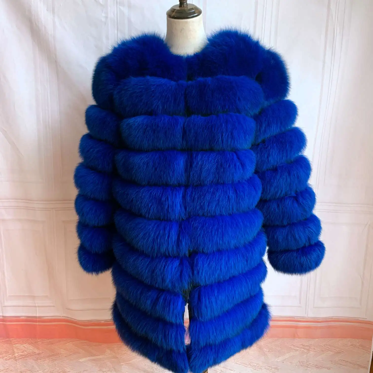 NEW 4in1 Real Fox Fur Long Coat Winter Coat for Women Jackets Vest Winter Outerwear Women Fox Fur Coat High Quality Fur Clothes