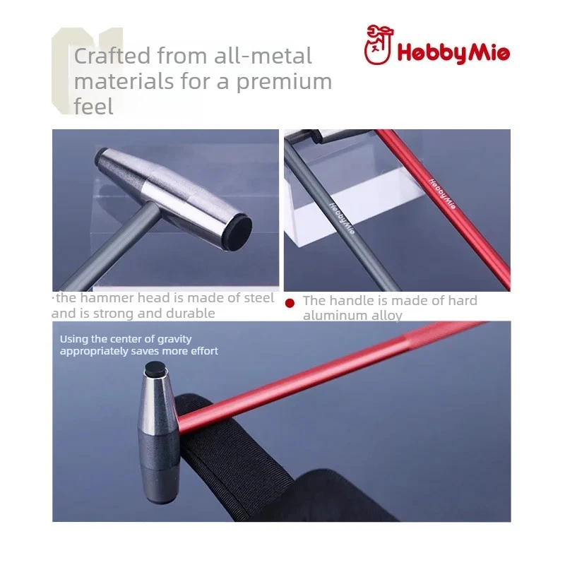 HOBBY MIO HMH-01-R/G Mini Metal Hammer Assembly Model Building Tools for Plastic Model Hobby DIY Tools