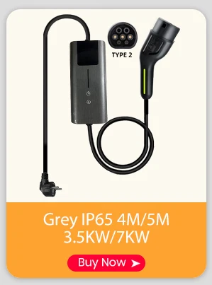 Junsun Typ 2 Ladegerät 3.5/7/11/22KW IP65 Tragbar LCD Touchscreen App Steuerung 6-32A Einstellbar 1P Überlastschutz Echtzeit-Monitor Schnelle Lieferung 2 Jahre Garantie für Tesla VW Renault Nissan – Detail 1
