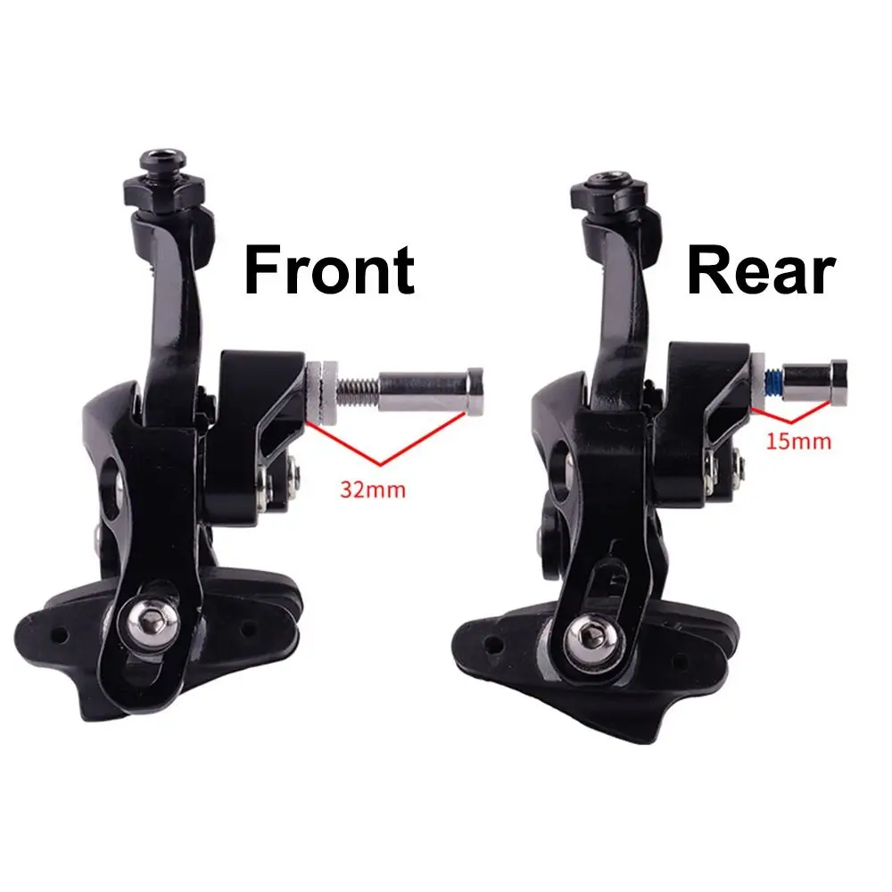 Front and Rear Road Bike Dual Pivot Calipers With Brake Pads Black Bicycle Brake Universal Aluminum Alloy Side Pull Caliper