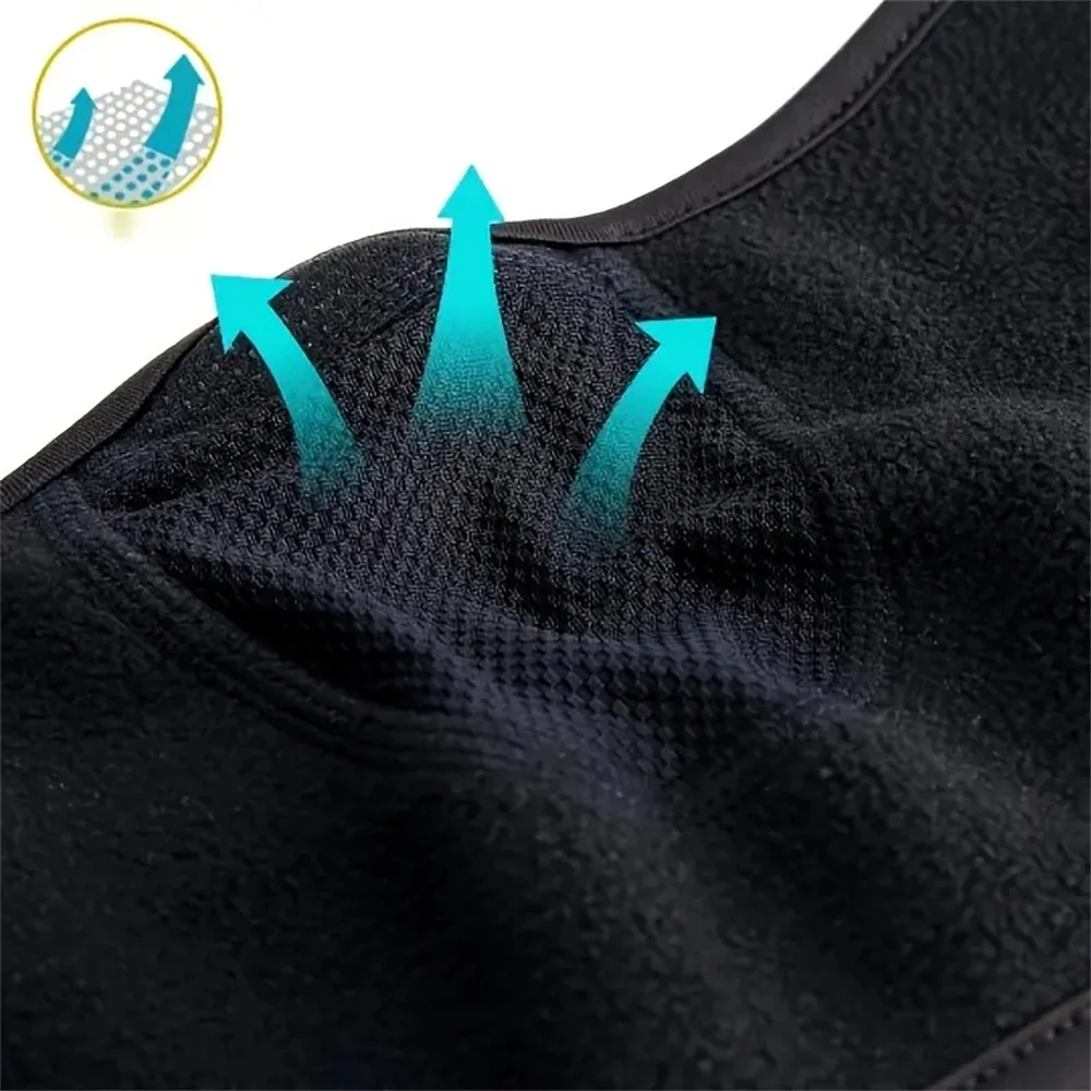 1pcs Winter Windproof Outdoor Fishing Warm Mask Sports Running Cycling Face Cover Polar Fleece Half Mask Ear Protection Black