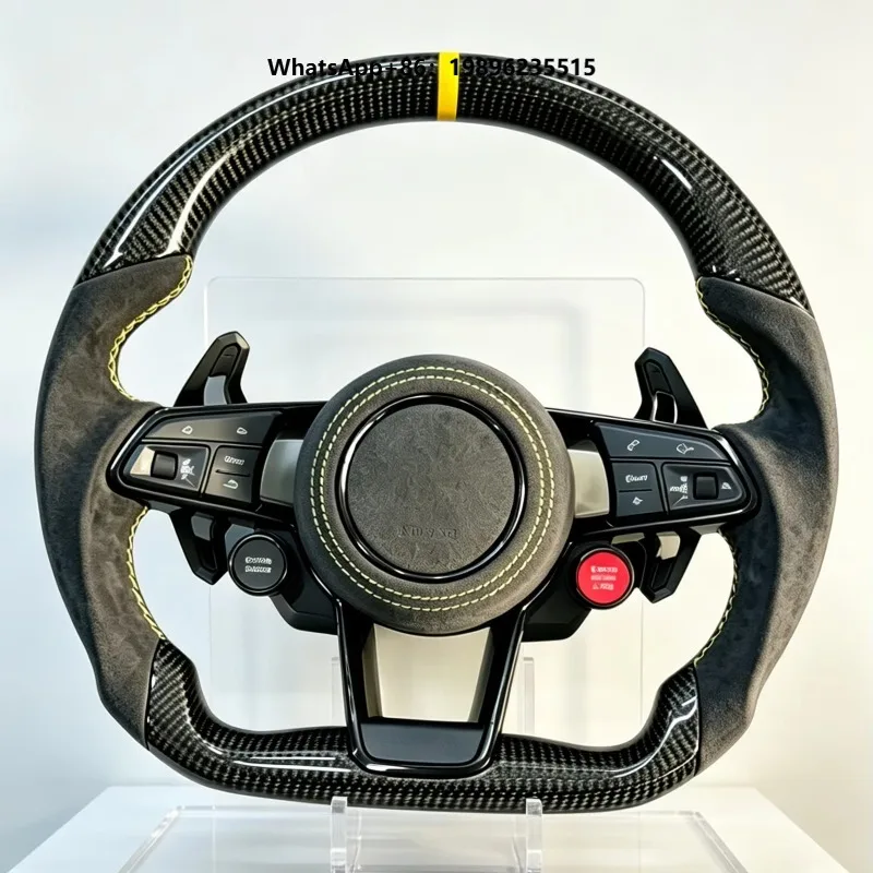 Custom Carbon Fiber & Leather Steering Wheel for  A1 A3 A4 A5 A6 A7 Q3 Q5 Q7-Sporty Design