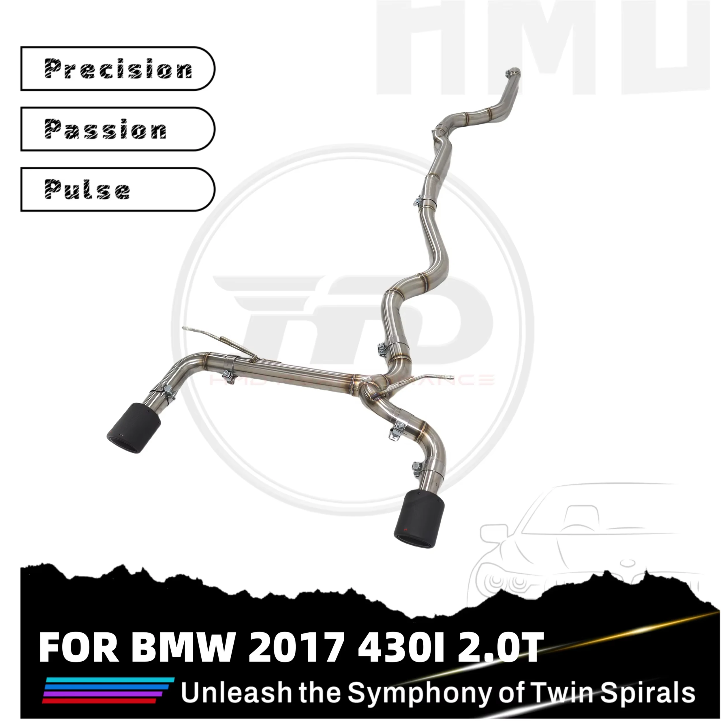 

HMD Straight Pipe Catback High Flow Performance For BMW 2017 430i 2.0T Exhaust With Tips Car Accessories