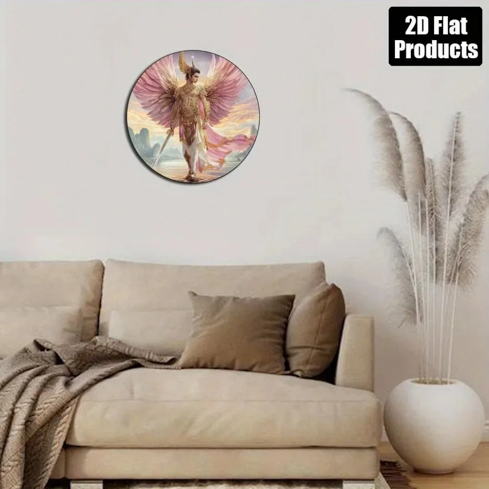 لافتة ألومنيوم بأجنحة كبيرة مقاس 8 × 8 بوصة من الملاك التايلاندي - فن ديكور ثنائي الأبعاد لغرفة المعيشة في المكتب المنزلي، هدية عيد الأب/الأم