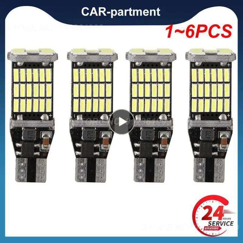 1 ~ 6 SZTUK W16W LED 921 912 Super jasne 45 SMD 4014 LED Canbus Bez ERROR Samochodowe światło awaryjne i zatrzymywania rezerwowego Światło hamowania Białe 12V