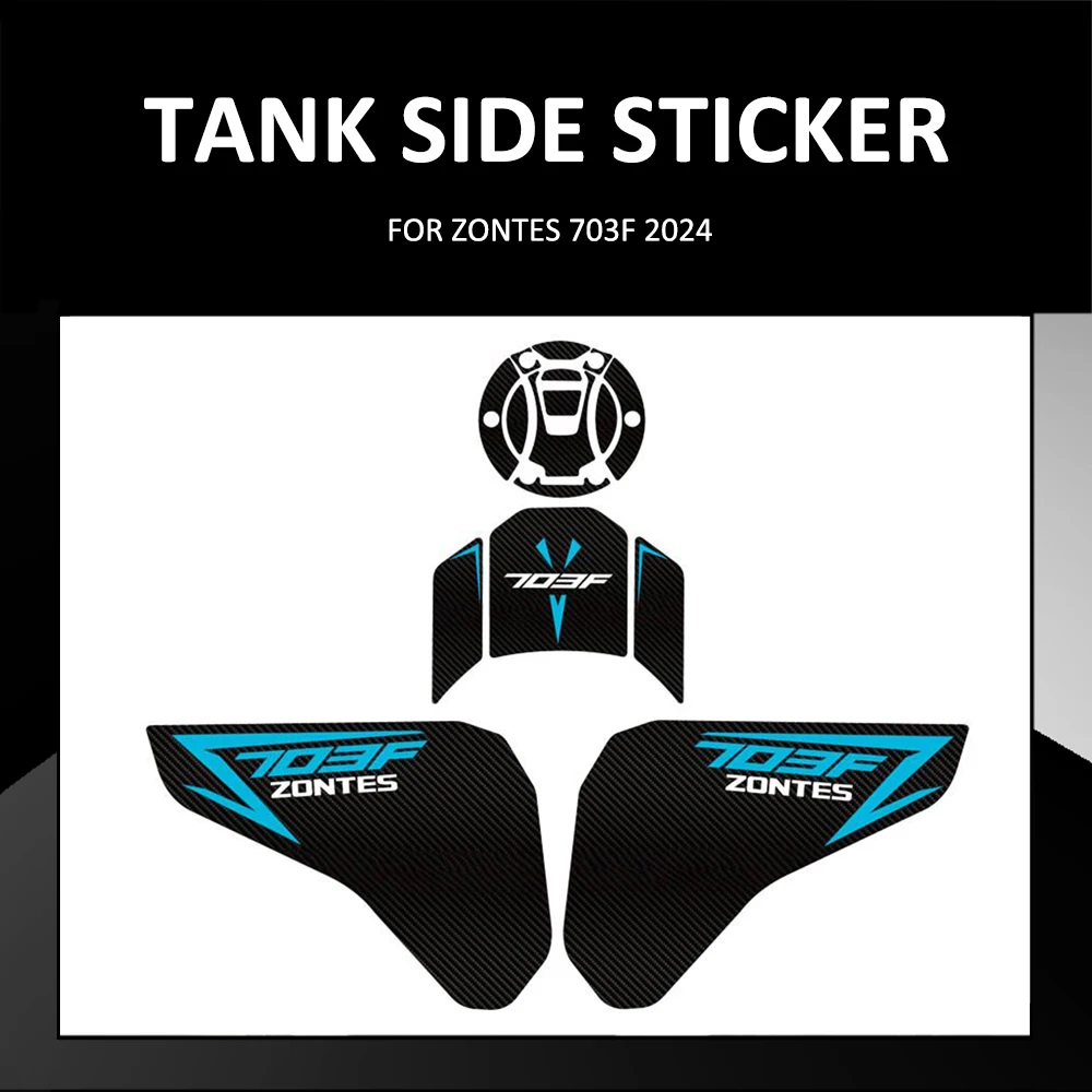 

New Motorcycle Anti Slip Fuel Oil Tank Pad Side Knee Grip Decal Protector Sticker Pads For Zontes 703F 703 F 2024