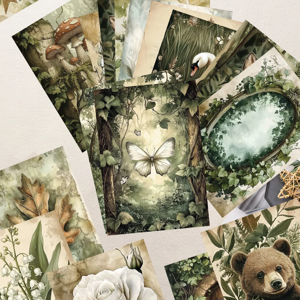 

32pcs, Forest-style Retro Natural Postcards, Birthday/Anniversary Gifts, Collectibles, Suitable for Gift Giving, Can be Mailed.