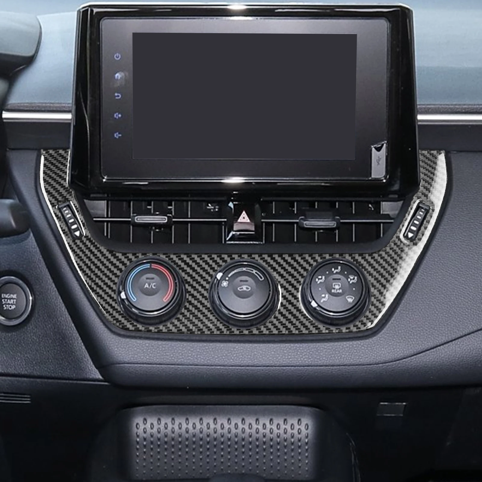 For Toyota Corolla 2019-2024 Real Carbon Fiber Sticker Center Radio Shift Door Lift Panel Car Accessories Interior Decorative