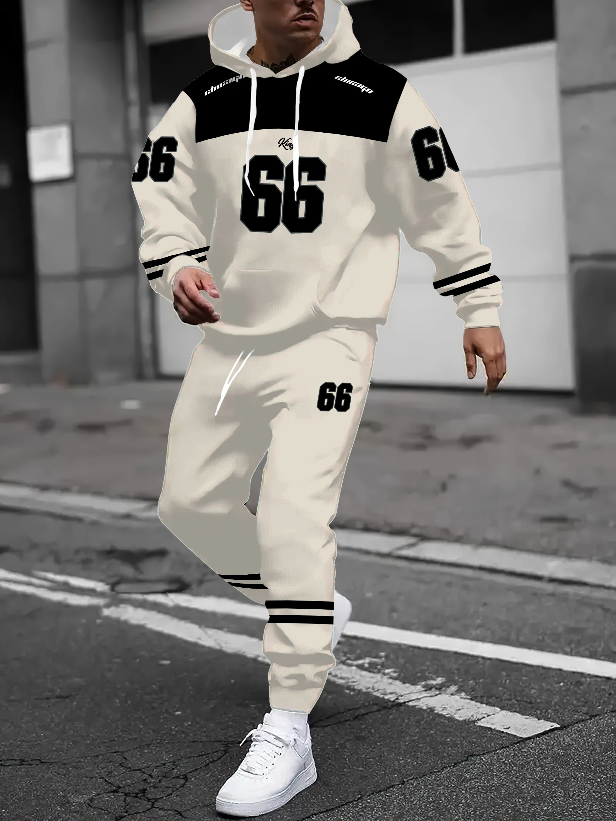 

The new men's sweatshirt set for Spring and Autumn 2025 is comfortable soft casual and sporty with digital printing