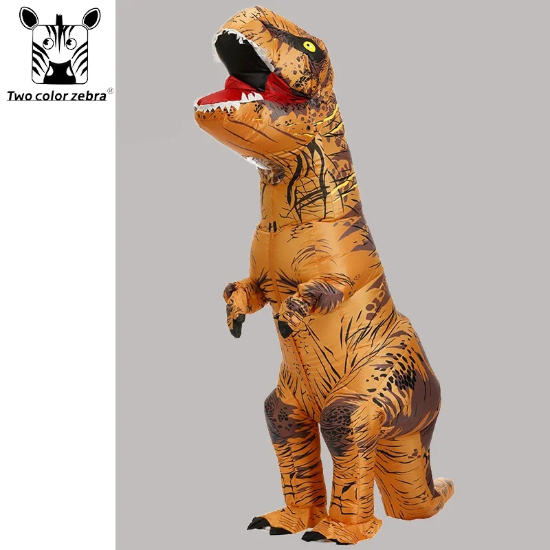 Disfraz de dinosaurio inflable para adultos y niños, disfraz de Mascota de fantasía para Halloween, Cosplay de dibujos animados, T-REX