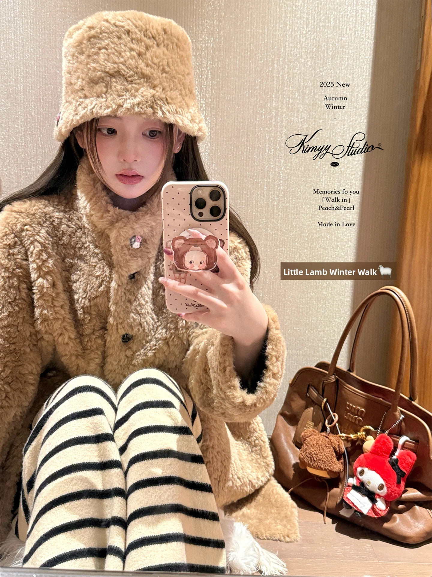 

Зимнее пальто KIMYY из овечьей шерсти средней длины с капюшоном, теплое, повседневное, женская модная верхняя одежда, экологичное