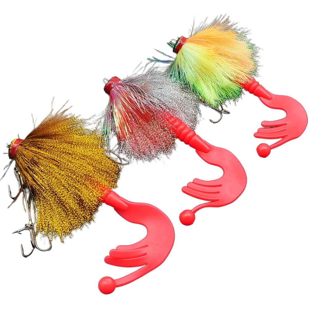 

1 шт., приманка для троллинга, хвоста птиц, 31,5 см, ПВХ, красочная шелковая нить, многошарнирная приманка для плавания, сменные аксессуары