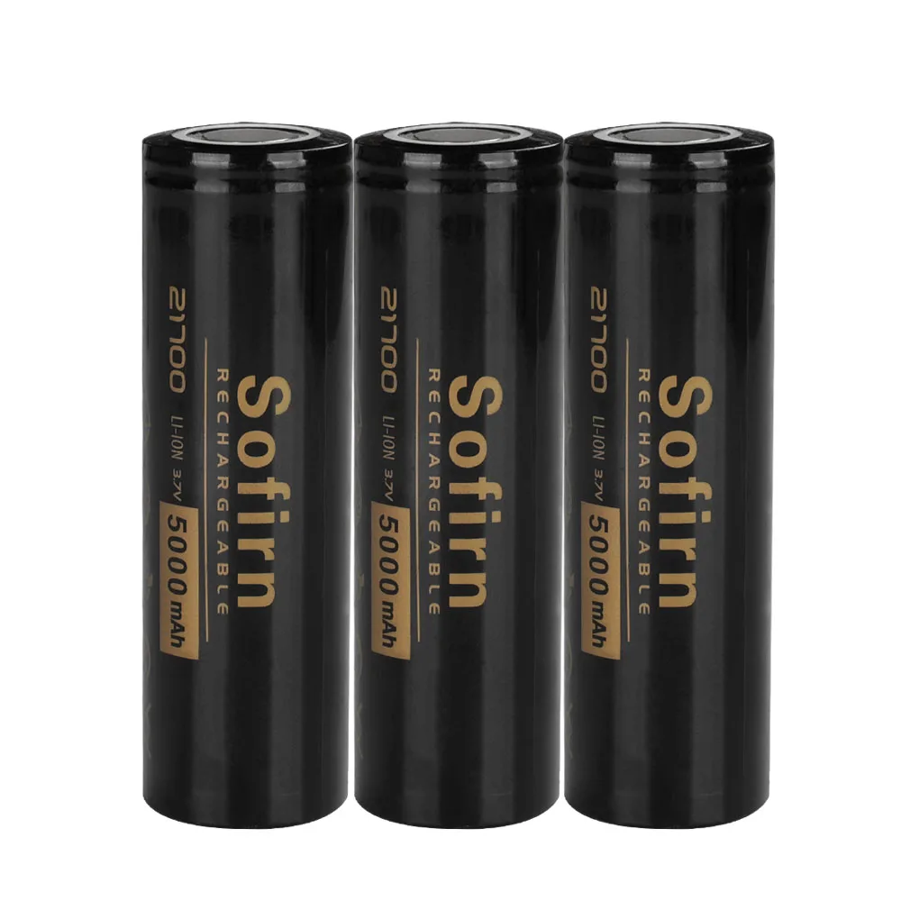 Sofirn 21700 5000MAh بطارية مسطحة قابلة للشحن عالية الطاقة التفريغ 3.7 فولت ليثيوم أيون 21700 خلية SM11 مصباح يدوي الهبة