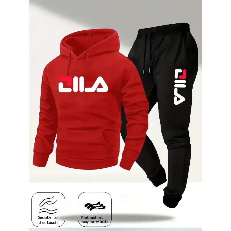 A comfortable 2-piece set of hooded sweatshirts and sweatpants for men and women in the Spring and Autumn of 2025