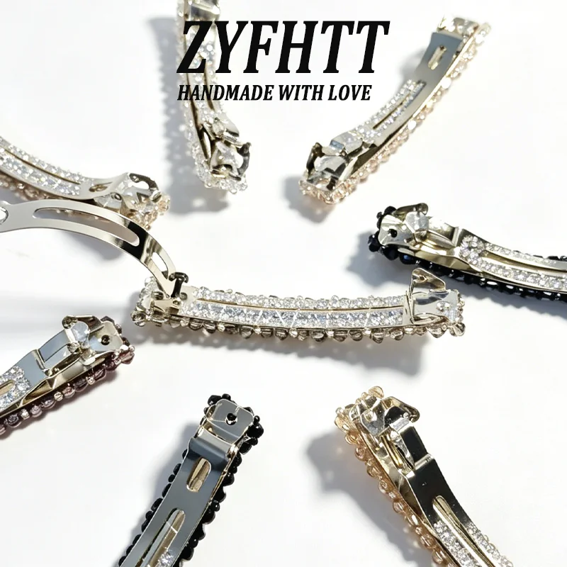 1/3 Stück ZYFHTT Strass-Metall-Haarspange für Damen, Elegante Seitenspange, Modische Mädchen-Haarnadel, Haaraccessoires – Detail 2