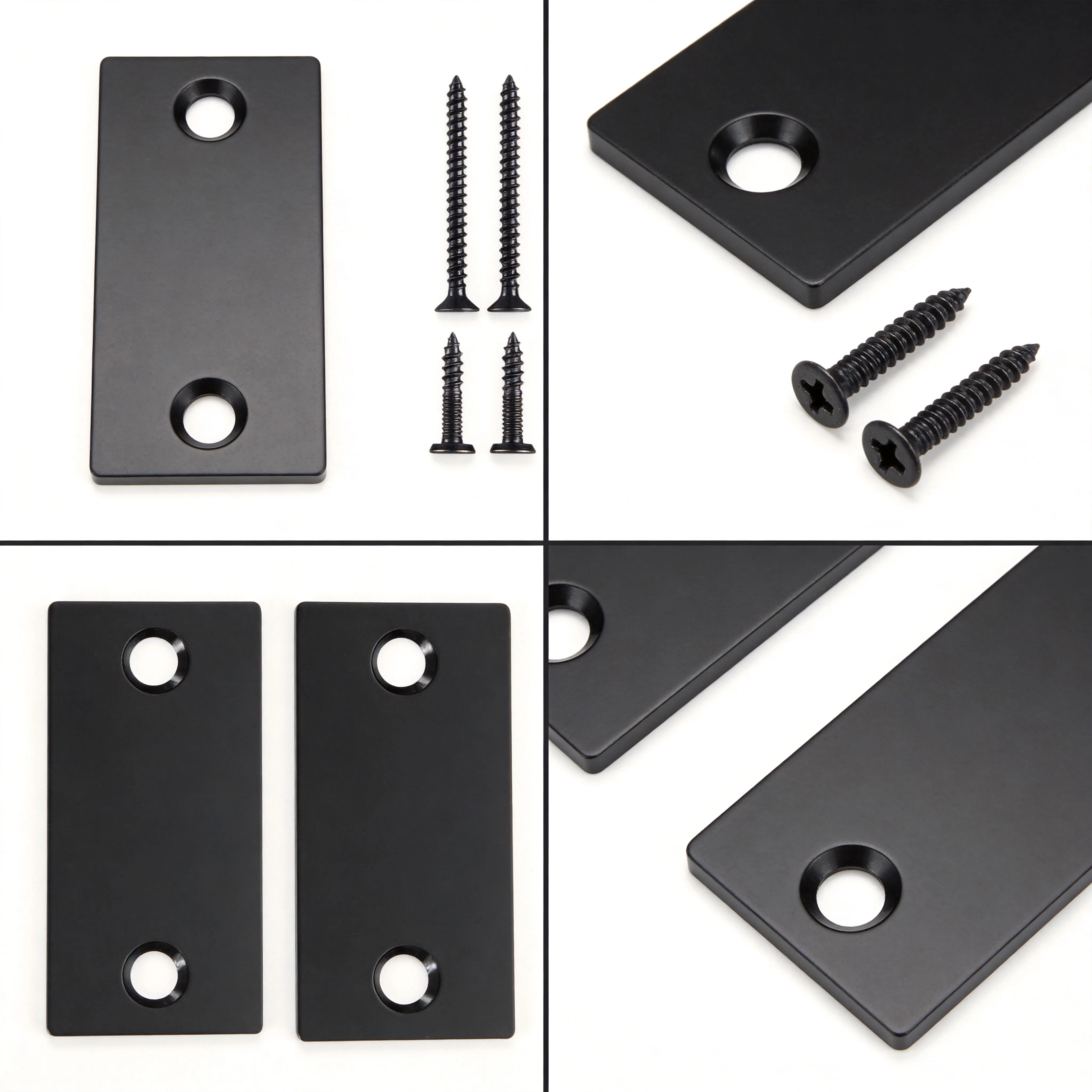 Door Strike Filler Plate,1/2 Set Adjustable Door Strike Plate With Screws Door Lock Replacement Parts Repair Gasket