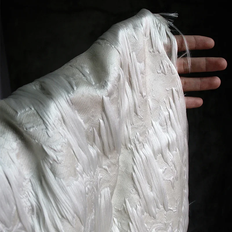 Brushed Jacquard Heavy Industry Three-dimensional Texture Line Fabric Creative Skirt High-end Hanfu Cutting Designer Fabric