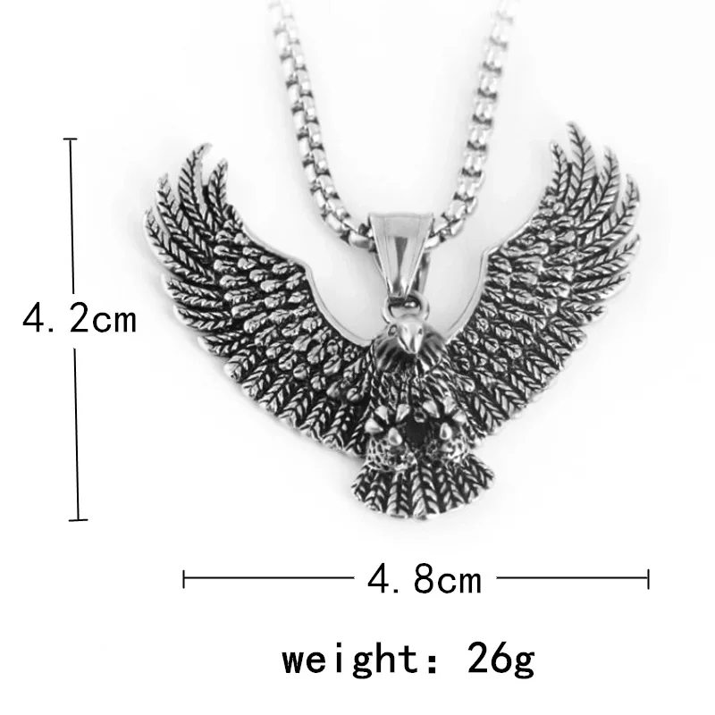Flying Eagle Pendant Necklace Hip Hop Punk Stainless Steel Chain Men's Jewelry Vintage Rapper Rock Accessories Gift 2025 New