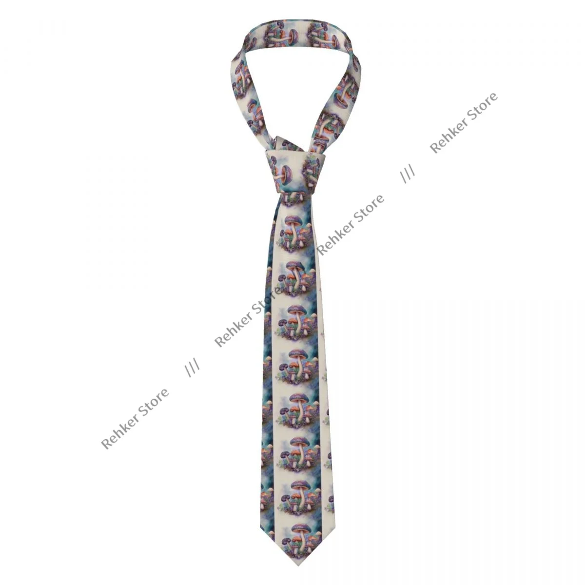 Formal Skinny Neckties Classic Men's Watercolor Mushrooms With Caps Stems Wedding Tie Gentleman Narrow