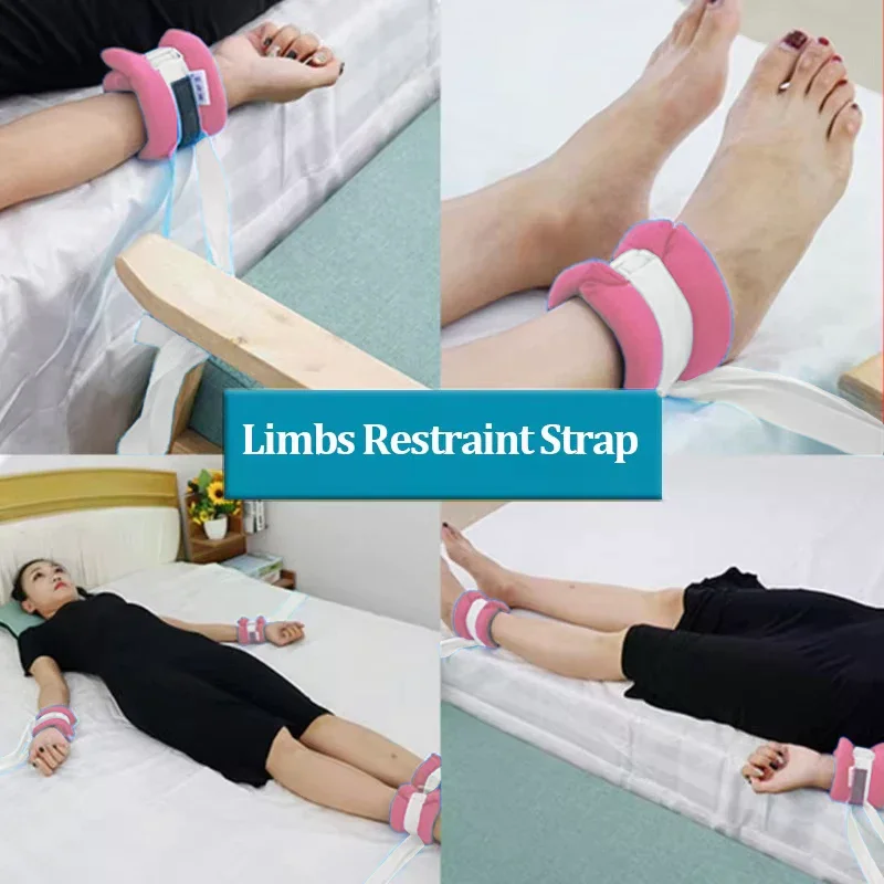 Medical Limb Restraint Strap Bedridden Patient's Use Wrist Ankle Fixed Belt Stretcher Fixation Belt Rehabilitation Binding Belt