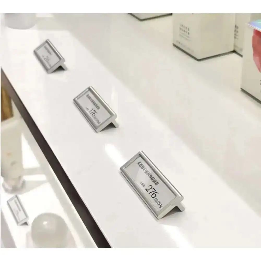 10 stks Supermarkt Rode Wijn Thee Labe Houder Zilver Metaal Aluminium Commodity Prijskaartje Display Frame