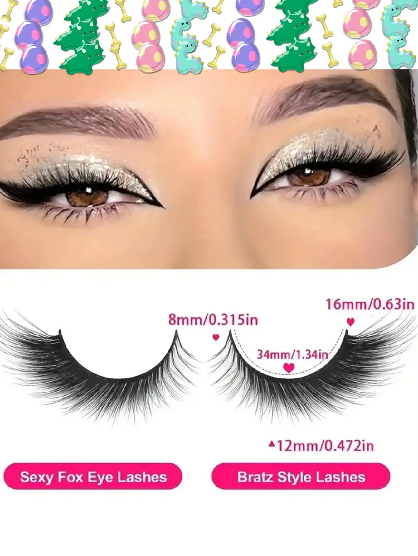5 pares de pestañas de zorro de aspecto natural, pestañas de ojo de gato, pestañas alargadas 3D de 16 mm, perfectas para realzar su apariencia
