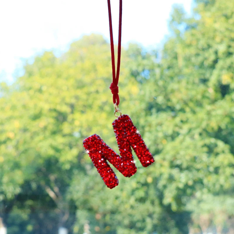 Red Clay Letter M car interior decoration car rearview mirror car hanging accessories