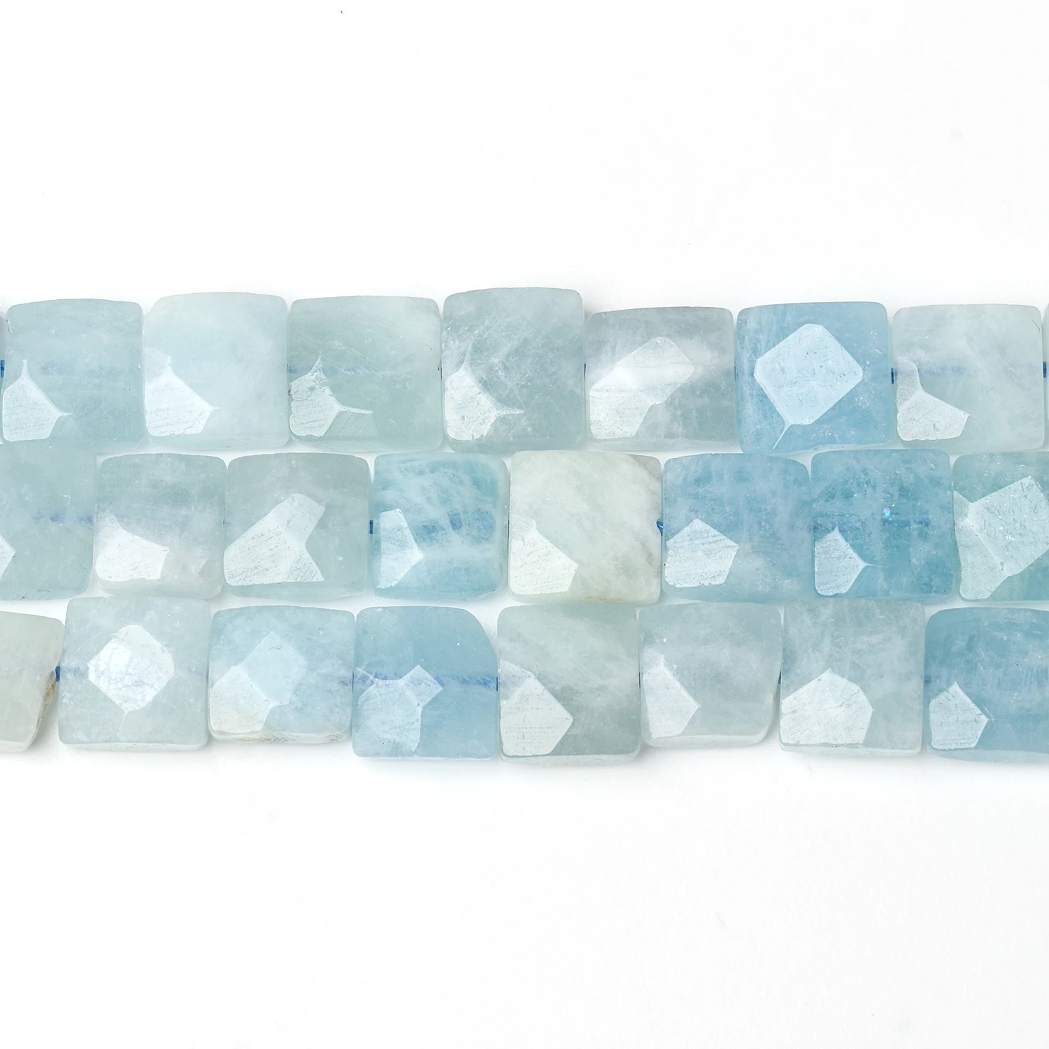 10x5mm AAA Aquamarine Faceted Square Natural Stone Bead Blue Cube Loose Beads for Jewelry Making DIY Charms Bracelet Accessories