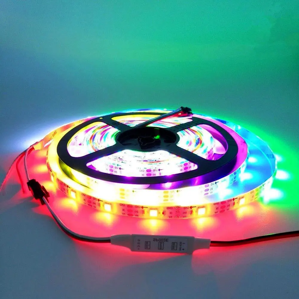 SP002E Mini 3Key LED Controller DC5-24V For RGBIC WS2812B WS2811 UCS1903 SK6812 Addressable Pixels LED Strip Lights 2048 Pixels