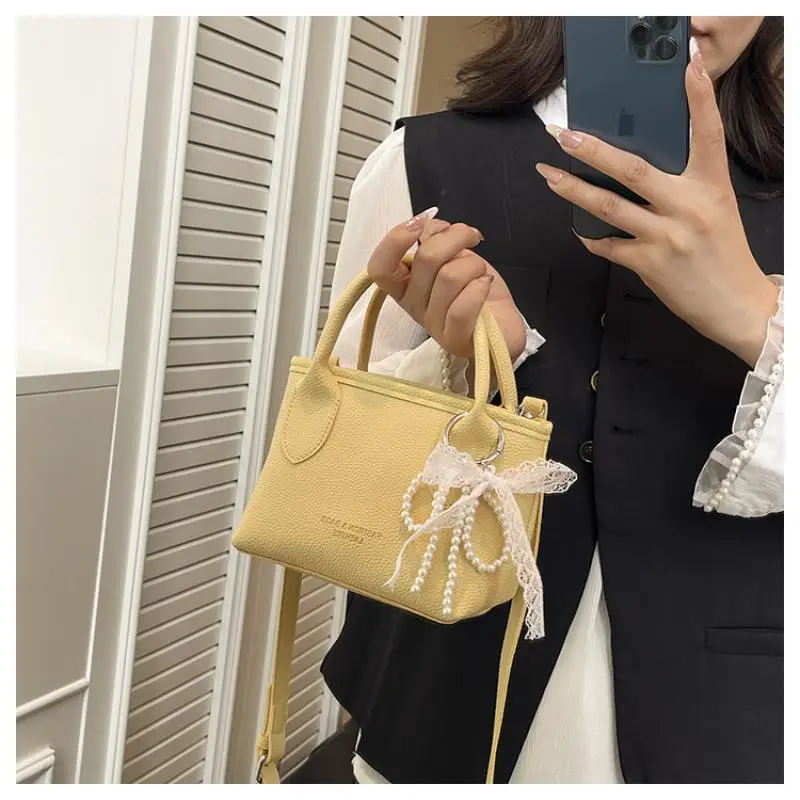 

Trendy Yellow Women's Handbag Simple Square Shoulder Bags Versatile Ladies Crossbody Bag Purse Female Handbags Tote Phone Pocket