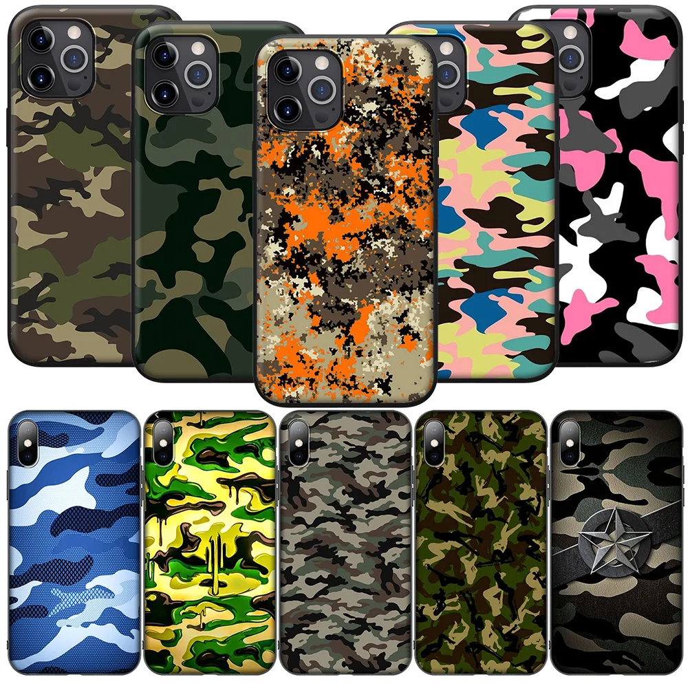SK35 Camouflage Camo Army Phone Soft Case for Xiaomi Mi 9T 10T 11T 11i 11 12 A2 A3 POCO X3 M3 M2 F3 Pro NFC