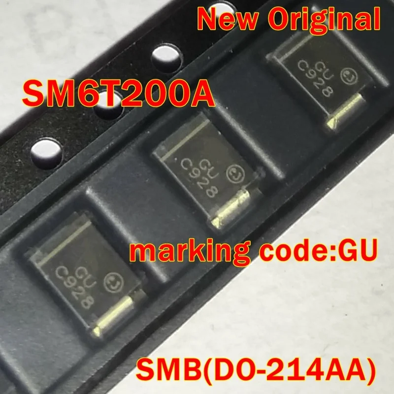 

10Pcs to 500Pcs Sm6T200A Smb(Do-214Aa) New Original Marking Code:Gu 600W Patch Tvs Transient Suppression Diode Smb 200V