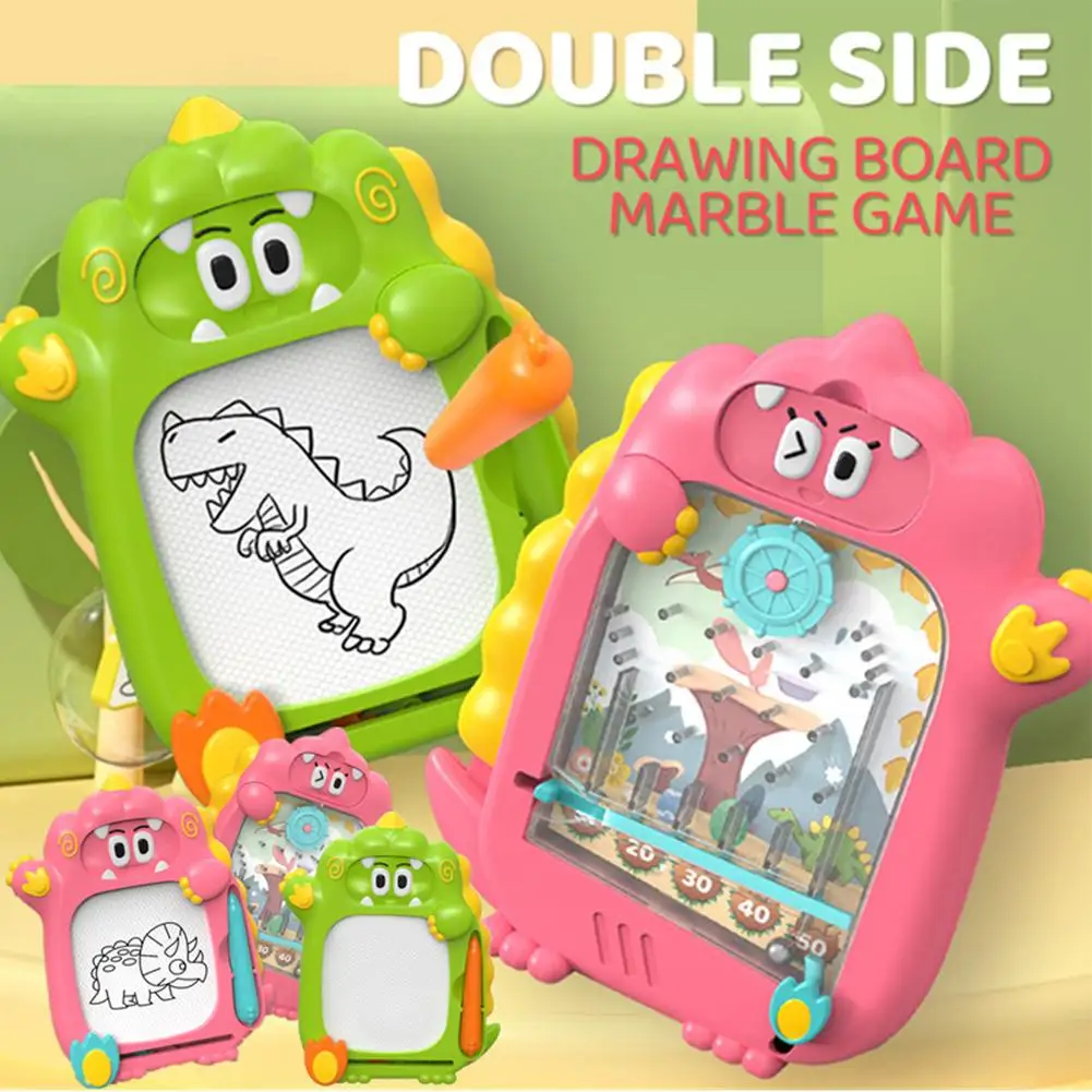 

Children Magnetic Drawing Board Dinosaur Double-sided Maze Marbles Game Graffiti 2-in-1 Writing Board Toys Household Graffiti