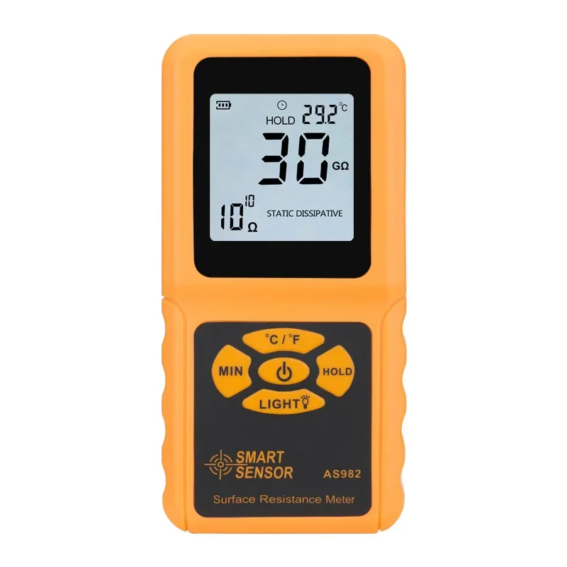 Portable LCD Display Surface Resistance Meter Tester Handheld Surface Resistance Meter with Data Holding Function  AS982