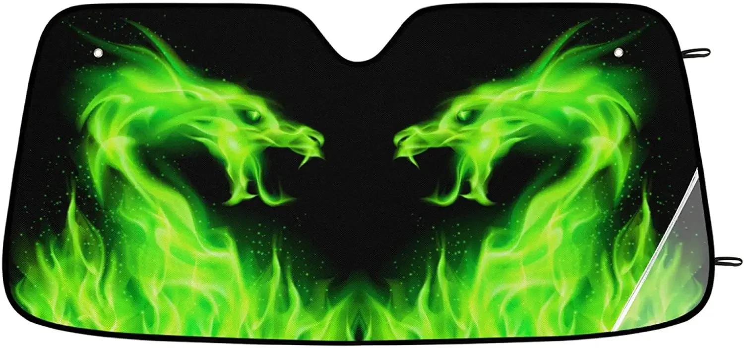 

Автомобильный солнцезащитный козырек с изображением дракона, защитный козырек от солнца для лобового стекла с изображением животного, защита от УФ-лучей