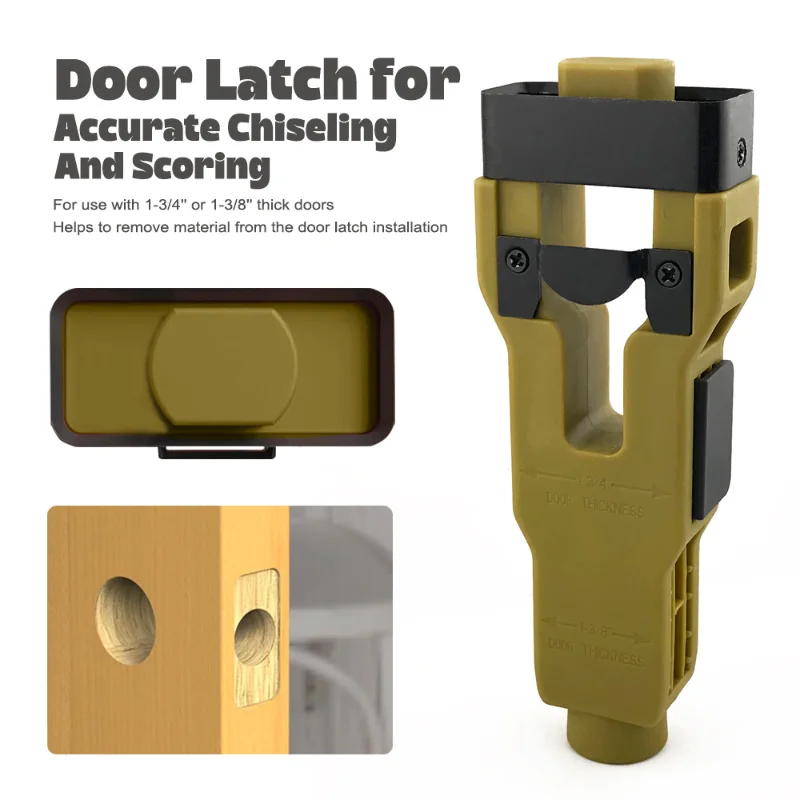 Door Latch Mortise Tool Kit, Door Lock Slotting Jig, Woodworking Recess Cutter for Door Latch Plate Install
