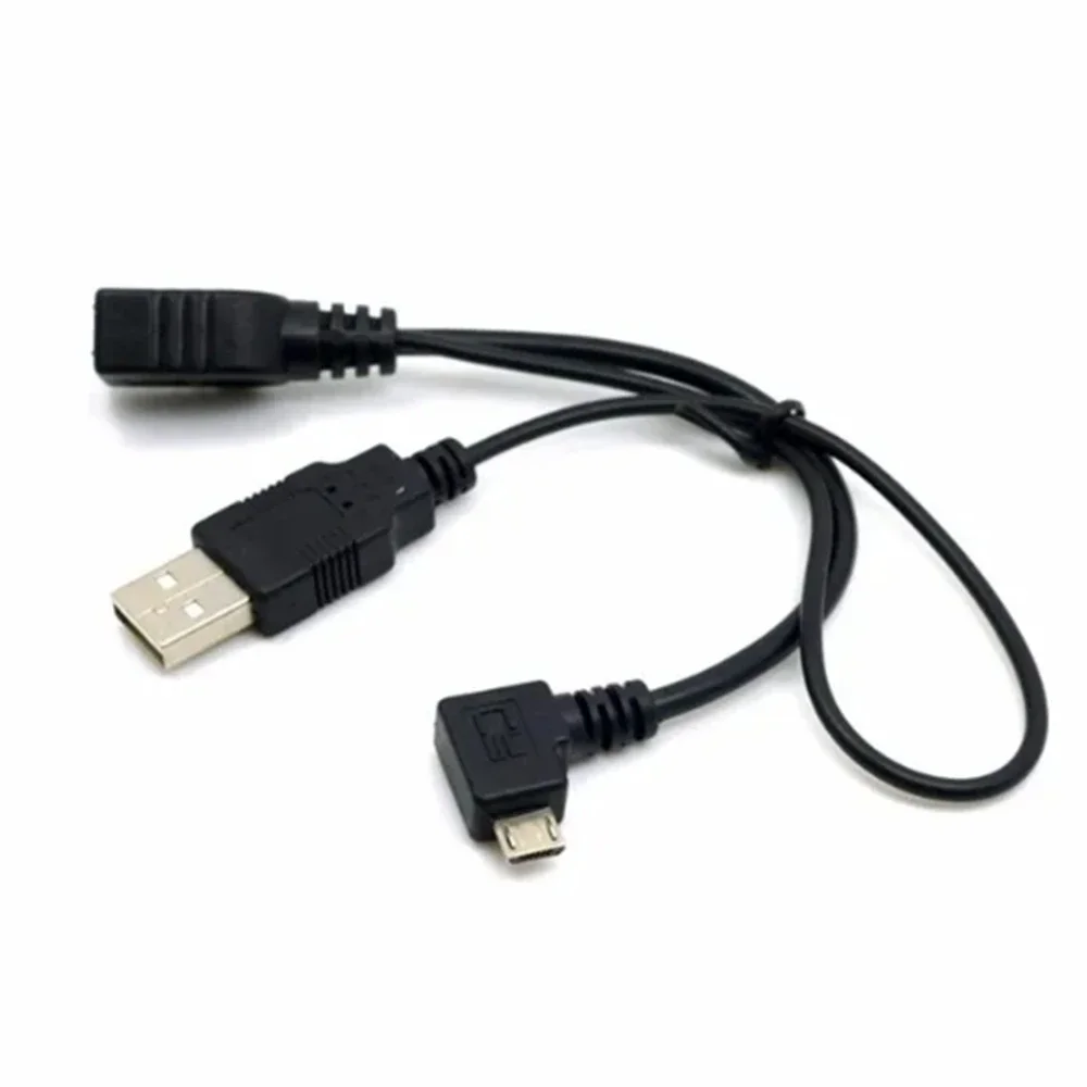 Micro USB Left Right 2.0 5 Pin Host OTG Cable With USB Power Male Female For Mobile Phone Tablet PC mobile external U disk